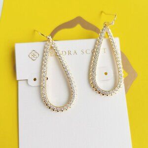 Kendra Scott Payton Gold White Crystal Earrings fashion